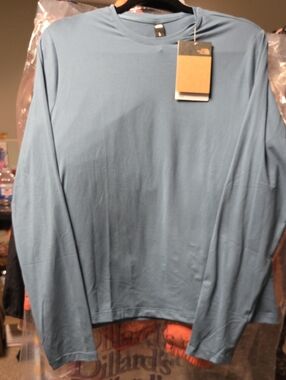 The North Face Dune Sky Blue Long Sleeve Crew Tee